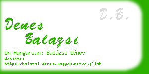 denes balazsi business card