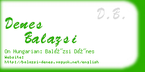 denes balazsi business card